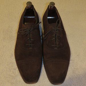 Ralph Lauren Purple Label Edward Green Brown Suede Cap Toe Oxfords 9D Shoe Trees